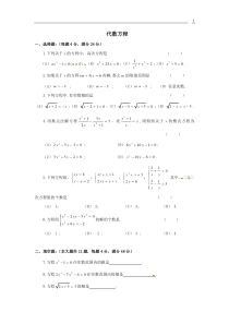 2011届中考数学代数方程检测试题