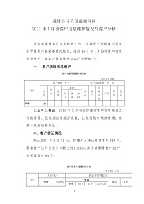 2011年1月客户信息维护分析报告(蒋莉)