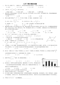 2011年七年级下册数学期末试卷人教版