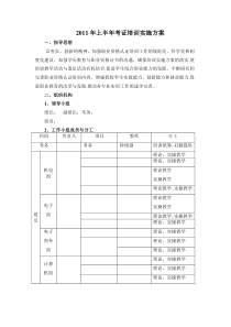 2011年上半年考证培训实施方案