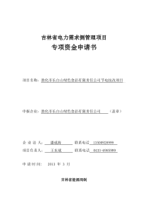 06---吉林省电力需求侧管理专项资金申请书(敦化市长白山绿色食品)