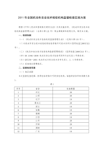 2011年全国机动车安全技术检验机构监督检查实施方案