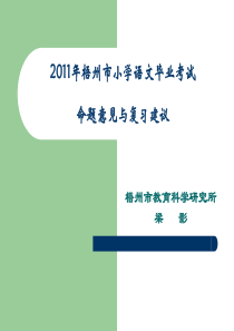 2011年梧州市小学语文命题及复习建议