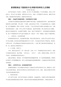 11101000101新课程理念下提高初中化学教学效率的几点策