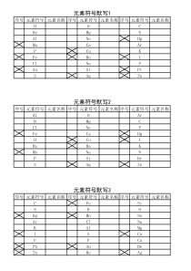 初中化学元素符号默写打印