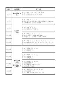 拼音班课程安排