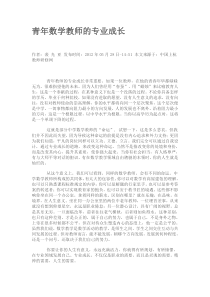 青年数学教师的专业成长资料