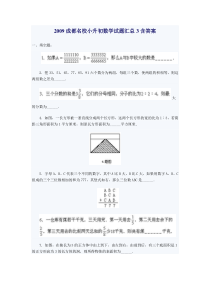 2009成都名校小升初数学试题汇总3含答案