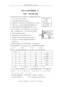 2009高考化学20分钟专题突破(8)：《硫及其化合物》