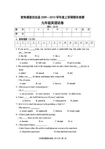 2010九年级英语竞赛试题