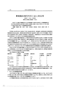 聚氨酯在现代汽车工业上的应用