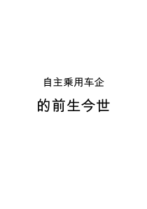 自主乘用车企的前生今世