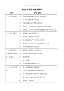 Berg平衡量表评定标准