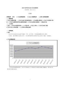 2010年汽车行业人才分析报告