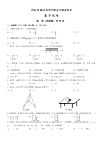 2010年湖北省武汉市中考数学试卷