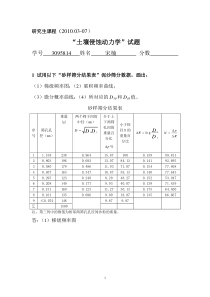 2010年研究生课程“土壤侵蚀动力学”试题