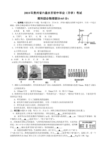 2010年贵州省六盘水市中考物理试题含答案(word)