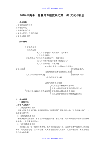 2010年高三政治高考一轮复习专题教案之第一课文化与社会