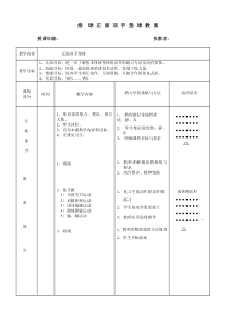 排球正面双手垫球教案