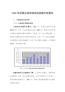 2006年全国土地市场动态监测分析报告