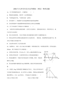 2006年天津市河东区高考模拟(理综)物理试题