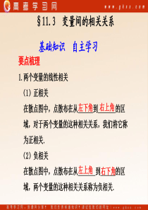 2011高考数学总复习课件11.3  变量间的相关关系