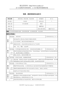 通信行业-财务部-预算&绩效管理岗位说明书