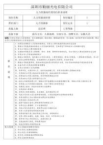 人力资源部经理岗位职责说明