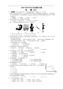 2008年初中毕业考试模拟试题