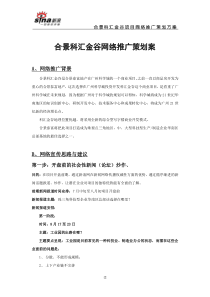 合景泰富科汇金谷项目网络推广策划方案18122113