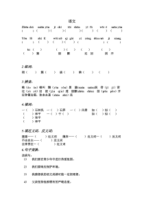 6年级语文基础知识复习题