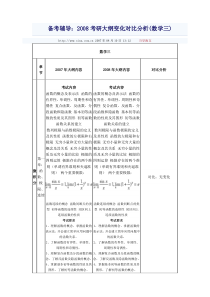 2008考研大纲变化对比分析(数学三)