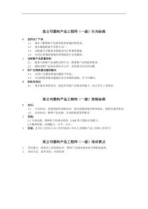 塑料产品工程师岗位说明书