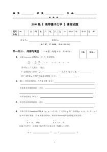 20091高等量子力学试卷