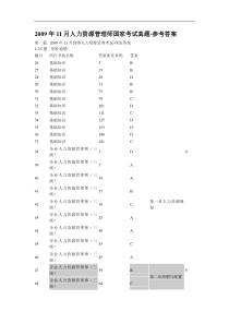 2009年11月人力资源管理师国家考试真题