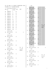 2009年11月助理人力资源管理师(国家职业资格三级)考试真题全部答案