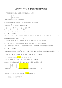 2009年1月自考线性代数(经管类)试题与答案