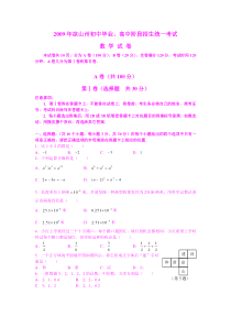 2009年四川省凉山州中考数学试题及答案(word版)