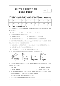 2009年山东省东营市中考化学试题(含答案)