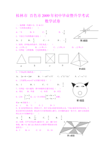 2009年广西桂林市百色市中考数学试卷