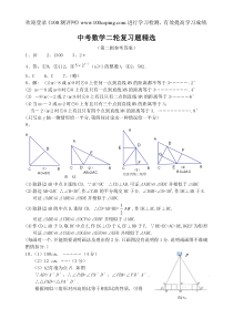 100测评网2009中考数学二轮复习题精选(第二辑参考答案)