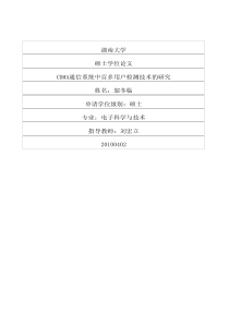 CDMA通信系统中盲多用户检测技术的研究