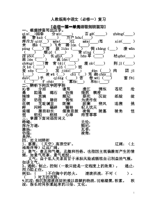 10a(正式)人教版高中语文(必修一)复习