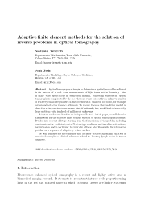 Adaptive finite element methods for the solution o