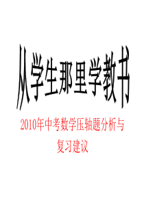 mn雨林木风-2010年中考数学压轴题分析与复习建议