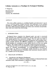 Cellular automata as a paradigm for ecological mod