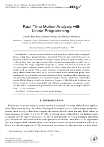 Real-time motion analysis with linear programming