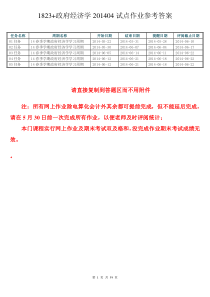 1823+政府经济学201404试点作业参考答案