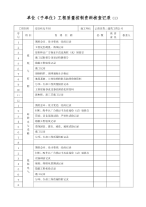 质量控制资料核查记录(1)