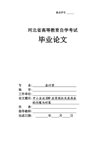 1我国中小企业实施ERP的现状